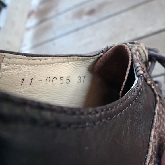 ALL BLACK brand Saddle-Oxford Shoes in Brown Leather size EU 37 / US 6.5 - Picture 5 of 13